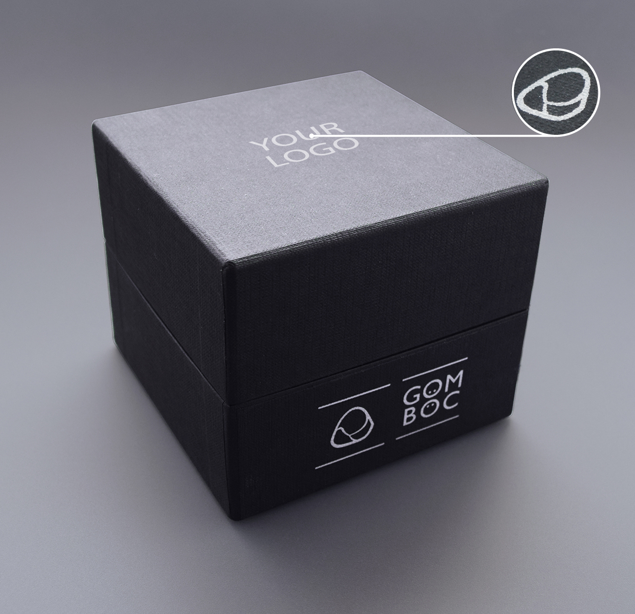Gift box with silver logo