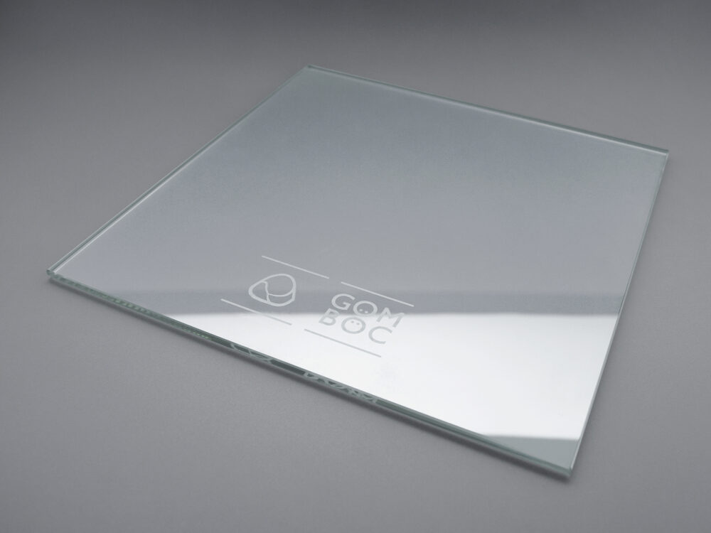 Engraved glass plate